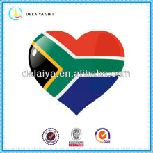 The South Africa flag love heart tin badge for national day